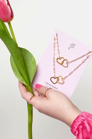 set bracciali collegati cuore - festa della mamma - acciaio inossidabile colore oro h5 Immagine2