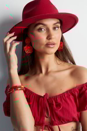 Pendientes de cuentas flower power - crema Cuentas de vidrio h5 Imagen2