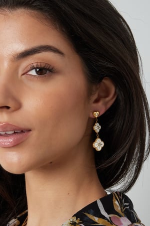 Earrings flower garland - Silver color/white h5 Picture3