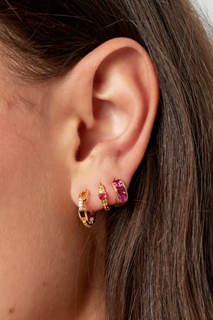 Earrings links with zircon - silver color Copper h5 Picture3