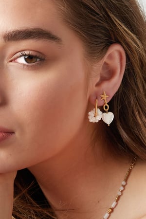 Ohrringe Perlenblume - Goldfarbe Edelstahl h5 Bild3