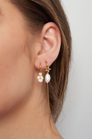 Earrings pearl round - Gold Color Stainless Steel h5 Picture3