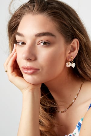 Earrings starfish with heart - Gold Color Stainless Steel h5 Picture4