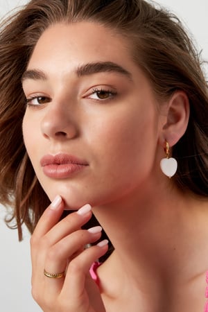 Ohrringe großes Muschelherz - goldfarbener Edelstahl h5 Bild2