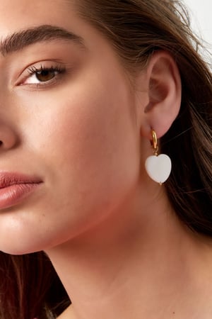 Ohrringe großes Muschelherz - goldfarbener Edelstahl h5 Bild3