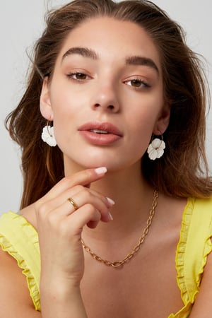 Earrings seashell flower - Gold Color Stainless Steel h5 Picture4