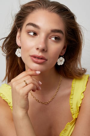 Earrings seashell flower - Gold Color Stainless Steel h5 Picture2