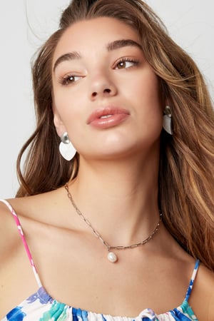 Orecchini cuore e moneta cuore - argento Acciaio inossidabile h5 Immagine2