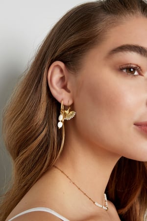 orecchini allungati con ciondoli - acciaio inossidabile color colore oro h5 Immagine4