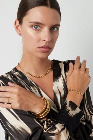 Gliederarmband mit Logo – Goldfarbe - Goldfarbefarbe h5 Bild2