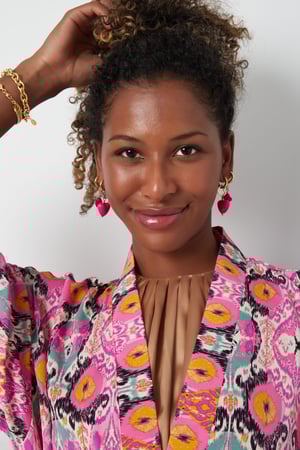 Ohrring Doppelherzen rosa  h5 Bild2