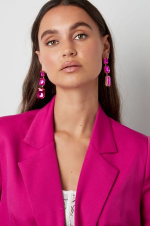 Earrings 3 glass beads in a row - green & Gold Color Glass beads h5 Picture4