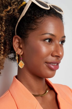 Ohrringe mit bunter Münze – Goldfarbe/Multi h5 Bild4