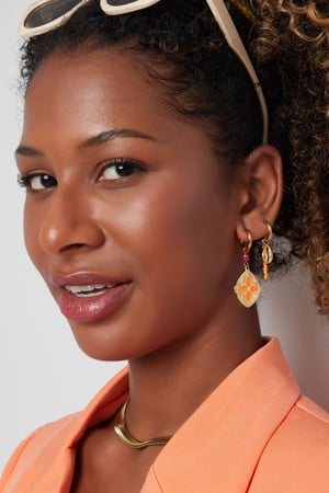 Ohrringe mit bunter Münze – Goldfarbe/Multi h5 Bild2