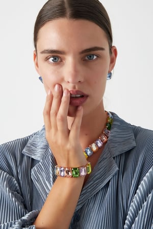 Slave bracelet large stones - Gold color/white h5 Picture2