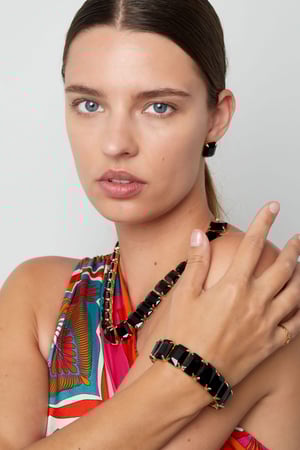 Slave bracelet large stones - Gold color/white h5 Picture3