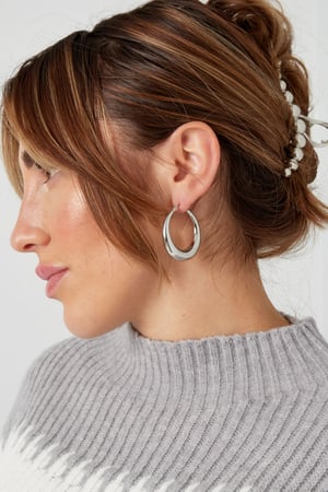 Basic half moon earrings - Silver Color color h5 Picture4