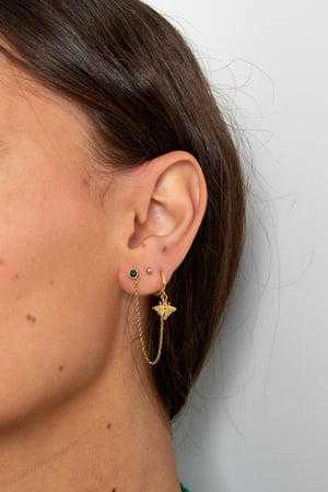 Ohrringe und Stein – Goldfarbe/Lila h5 Bild3