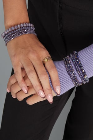Set of 5 crystal bracelets purple - grape purple h5 Picture2