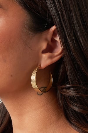 Earrings half round with print small - Silver Color color h5 Picture6