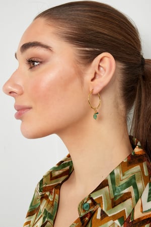 Earrings beads bundle - Gold color/green h5 Picture4