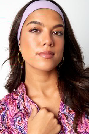 Earrings colorful stones - Gold color/purple h5 Picture2