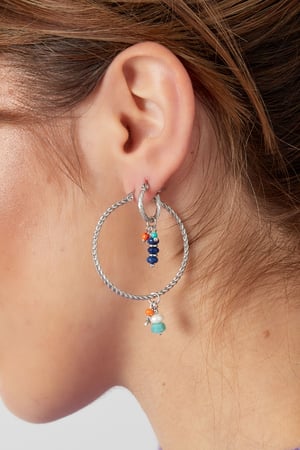 twisted earrings with natural stone charm h5 Picture3