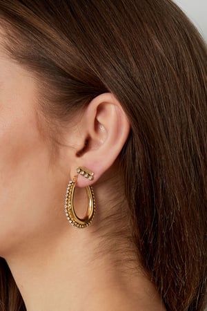 drop shaped earring with stones with balls h5 Picture3