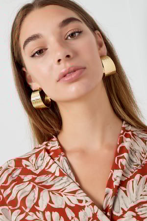 Earrings round print - Silver Color color h5 Picture2