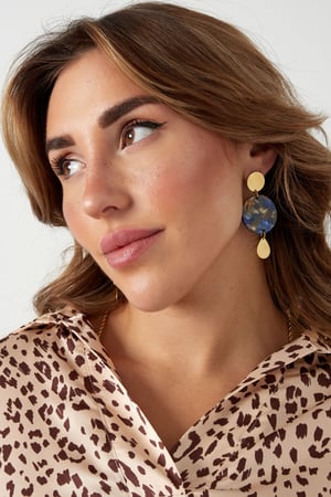Boucles d'oreilles 3 fois rondes - doré/vert h5 Image2