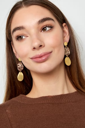 Earrings aesthetic coins - Gold color/green h5 Picture2