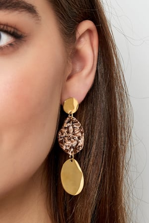 Earrings aesthetic coins - Gold color/green h5 Picture3