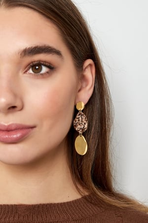 Earrings aesthetic coins - Gold color/green h5 Picture4