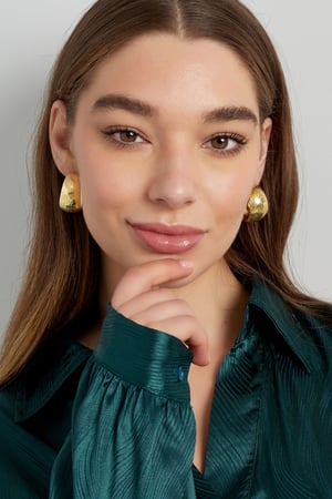 Earrings moon brushed - Silver Color color h5 Picture3