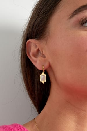 Earrings with charm - Silver Color color h5 Picture3