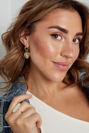 Earrings hearts - Gold color/silver h5 Picture2