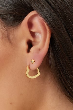 Basic heart earrings medium - Silver Color color h5 Picture3