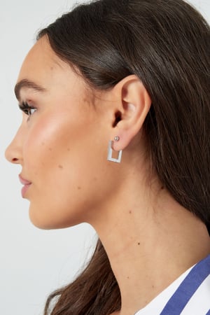 Basic rectangle earrings Gold Color - small h5 Picture4