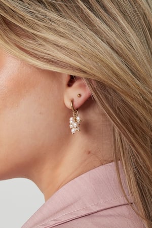 Ohrring mit Perlenspule – Goldfarbe - Goldfarbefarbe h5 Bild3