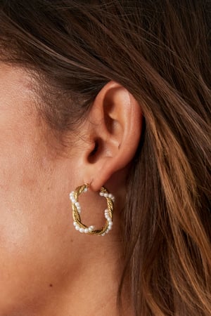 round twisted rope earrings with pearls h5 Picture3