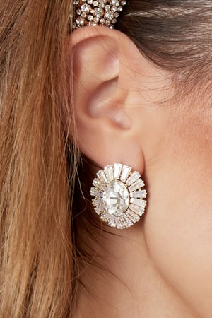 Earrings sparkly sun Gold Color - zircon copper h5 Picture3