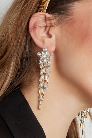 Earrings sparkly star Gold Color - zircon copper h5 Picture3