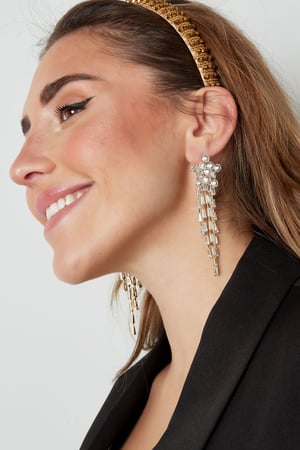 Earrings sparkly star Gold Color - zircon copper h5 Picture4