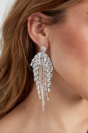 Earrings sparkly eye-catcher silver color - zircon copper h5 Picture3