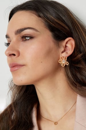 Beaded flower earrings h5 Picture4