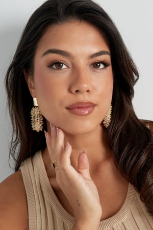 Glitter nights statement earrings - white Gold Color  h5 Picture6