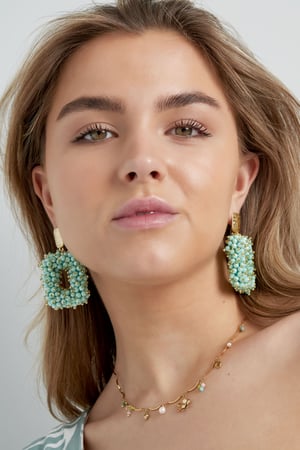 Glitter nights statement earrings - white Gold Color  h5 Picture3