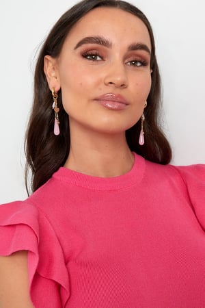 Earrings life is good - pink purple h5 Picture2