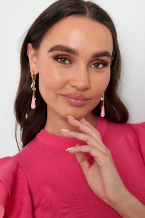 Earrings life is good - pink purple h5 Picture4