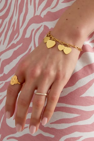 linked bracelet with heart charms h5 Picture2